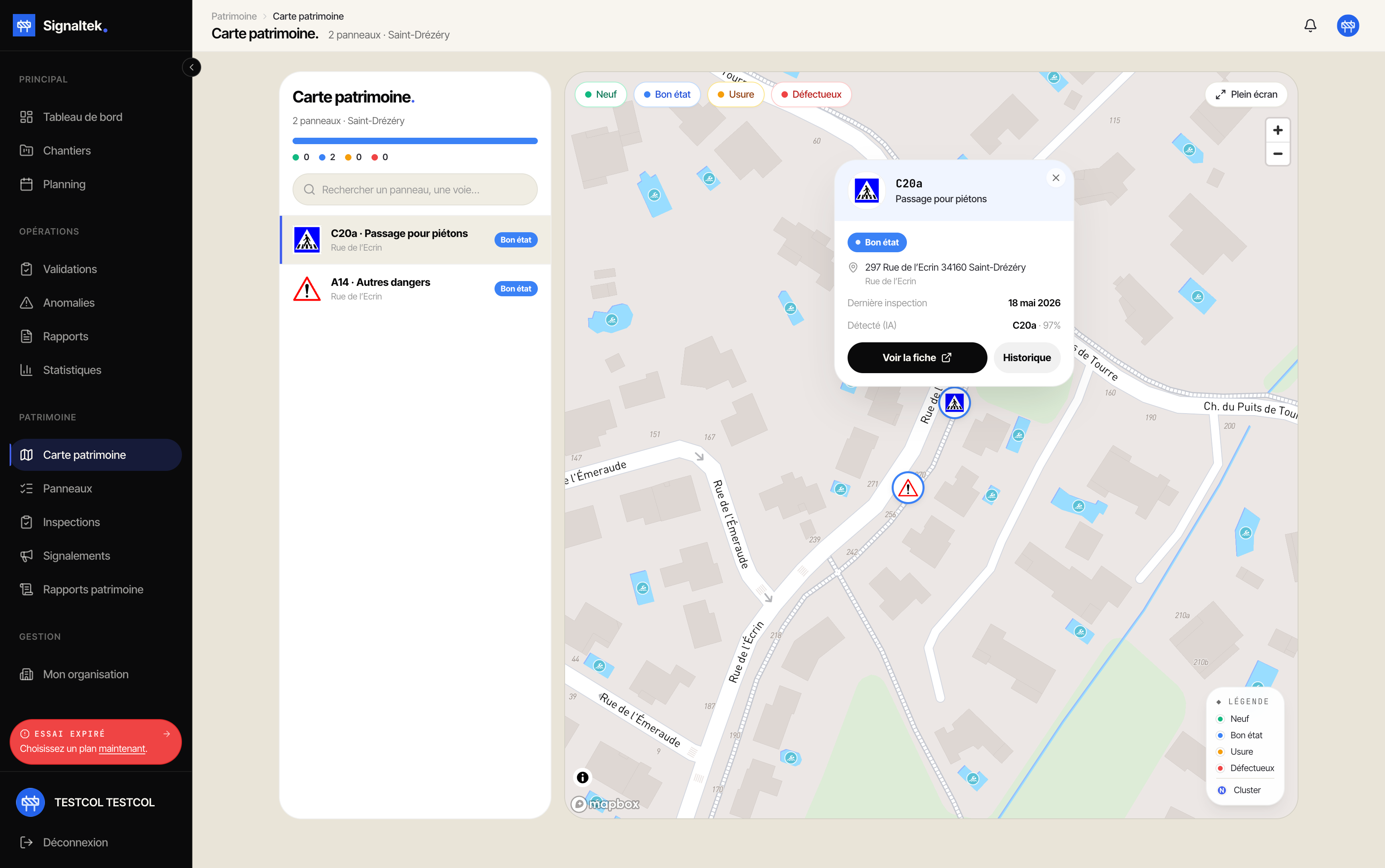 Carte patrimoine — app web Signaltek