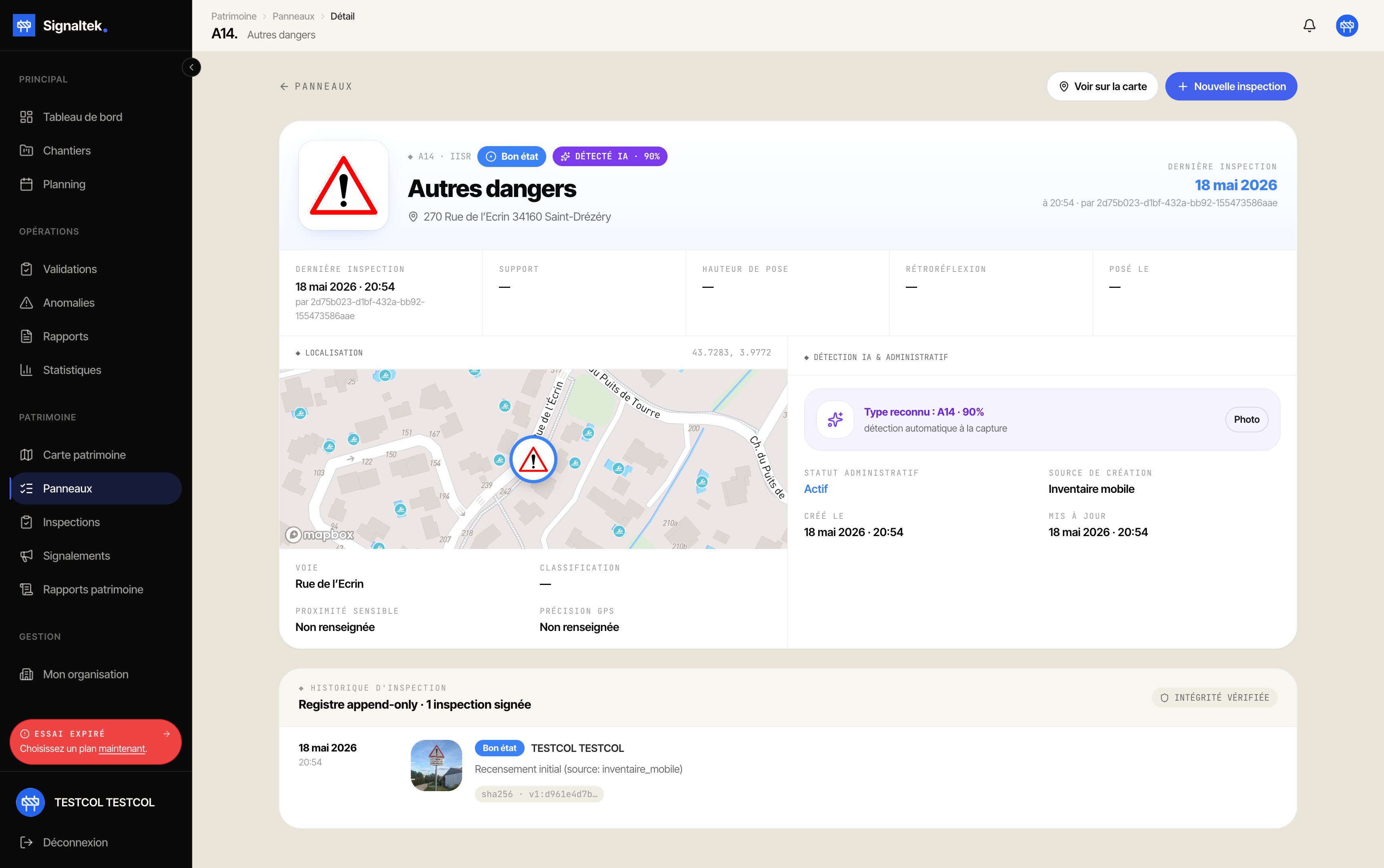 Dossier réglementaire — app web Signaltek